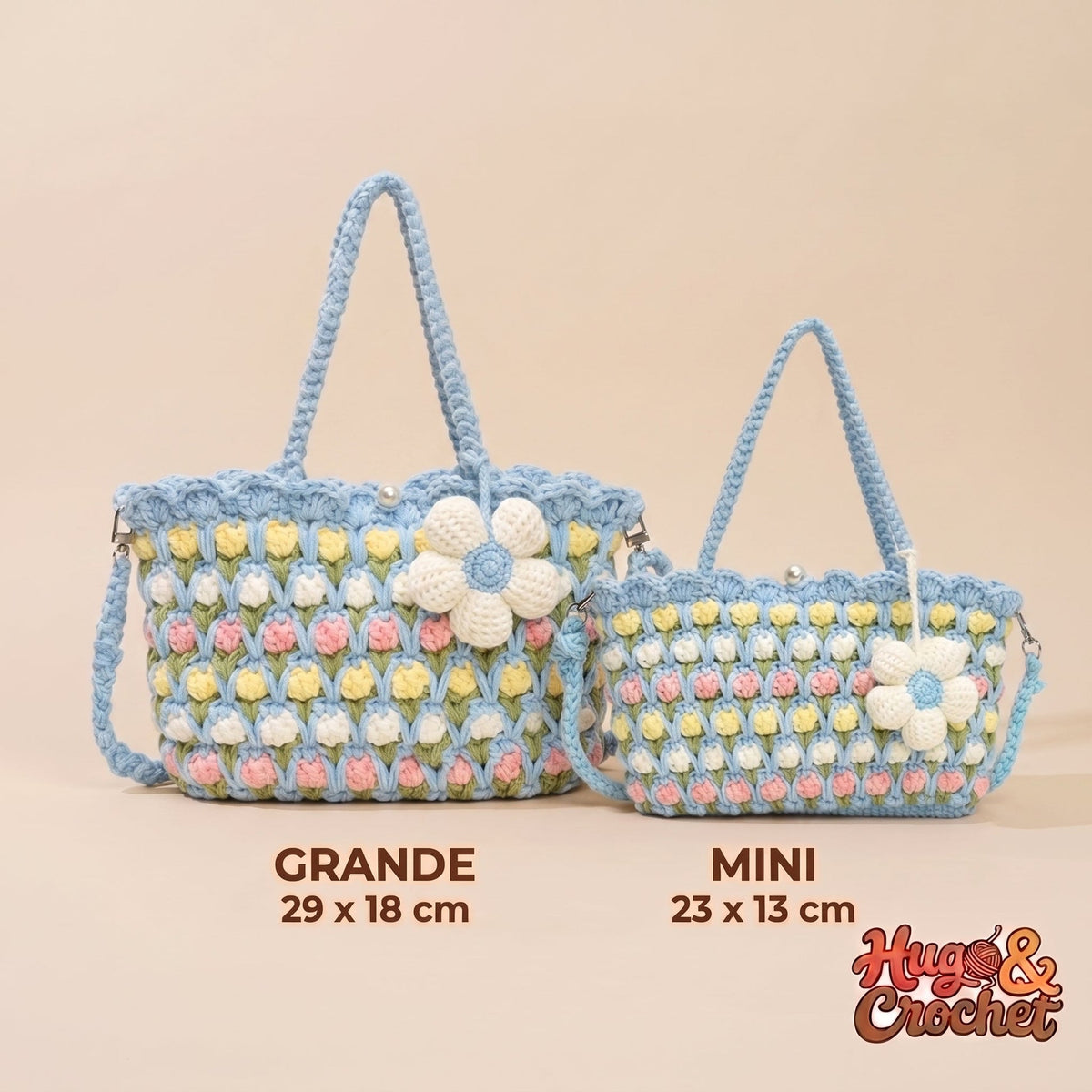 Bolso de crochet flor