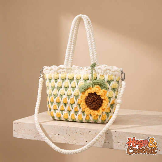 Bolso de crochet flor