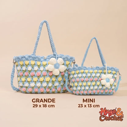 Bolso de crochet flor
