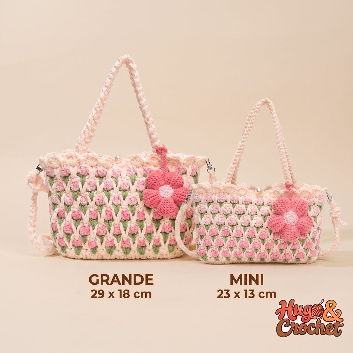 Bolso de crochet flor