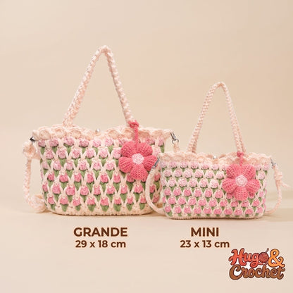 Bolso de crochet flor