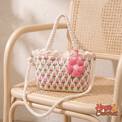 Bolso de crochet flor