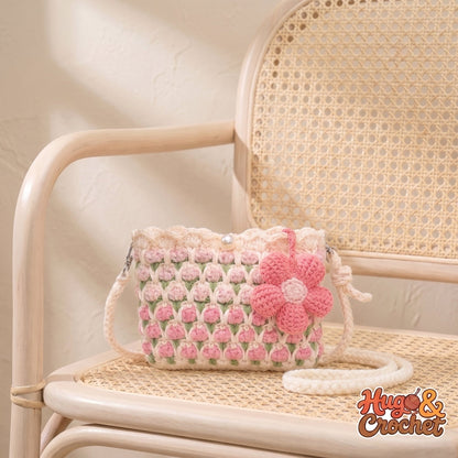 Bolso de crochet flor
